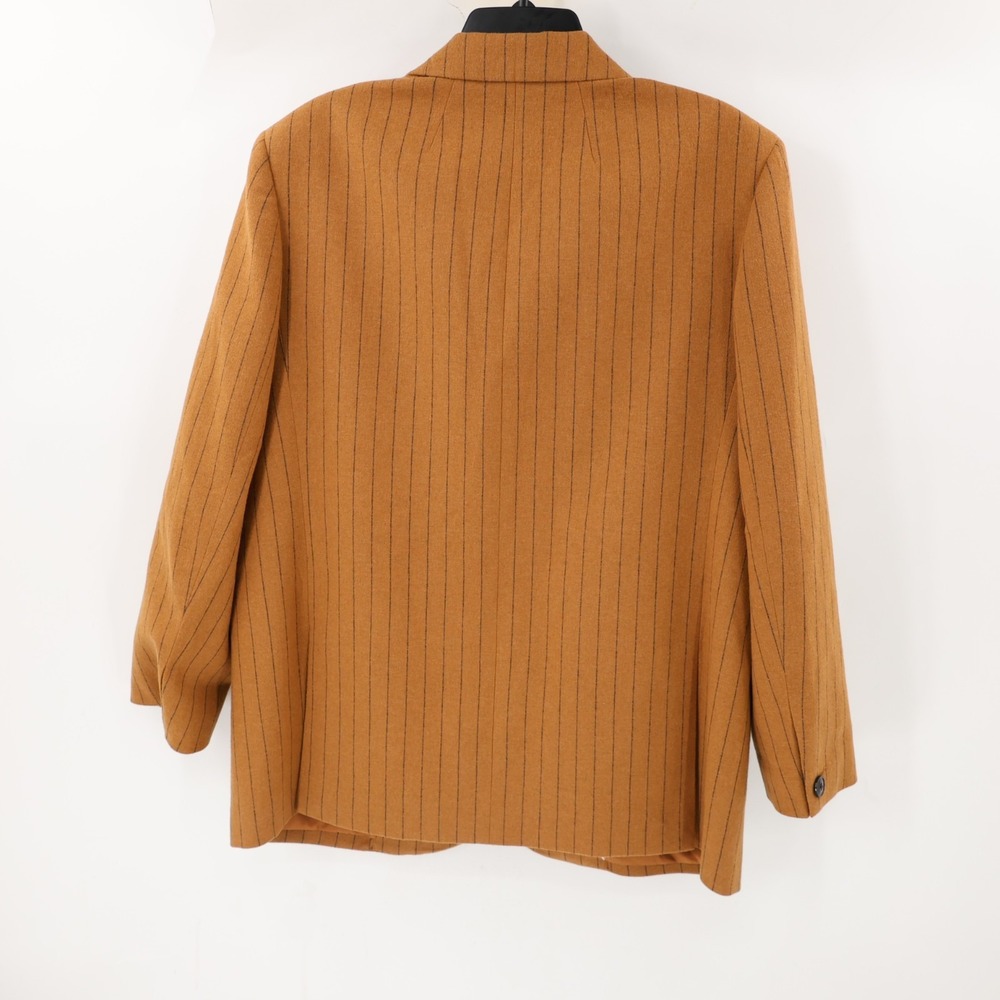 NWT Madewell Blazer Women's 12 Stripe Oversized Brown Pinstripe Notch Lapel wool - Picture 6 of 14
